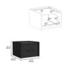Floating Nightstand, Space Saving Design With Handy Drawer And Surface - Black - Image 3