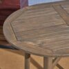 Outdoor Rustic Acacia Wood Bar Table With Slat Top - Teak - Image 7