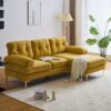 Modern L Shaped Sectional Sofa For Living Room Or Bedroom - Yellow - Image 7