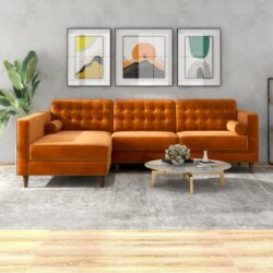 Christian - Sectional Sofa Left Facing - Burnt Orange