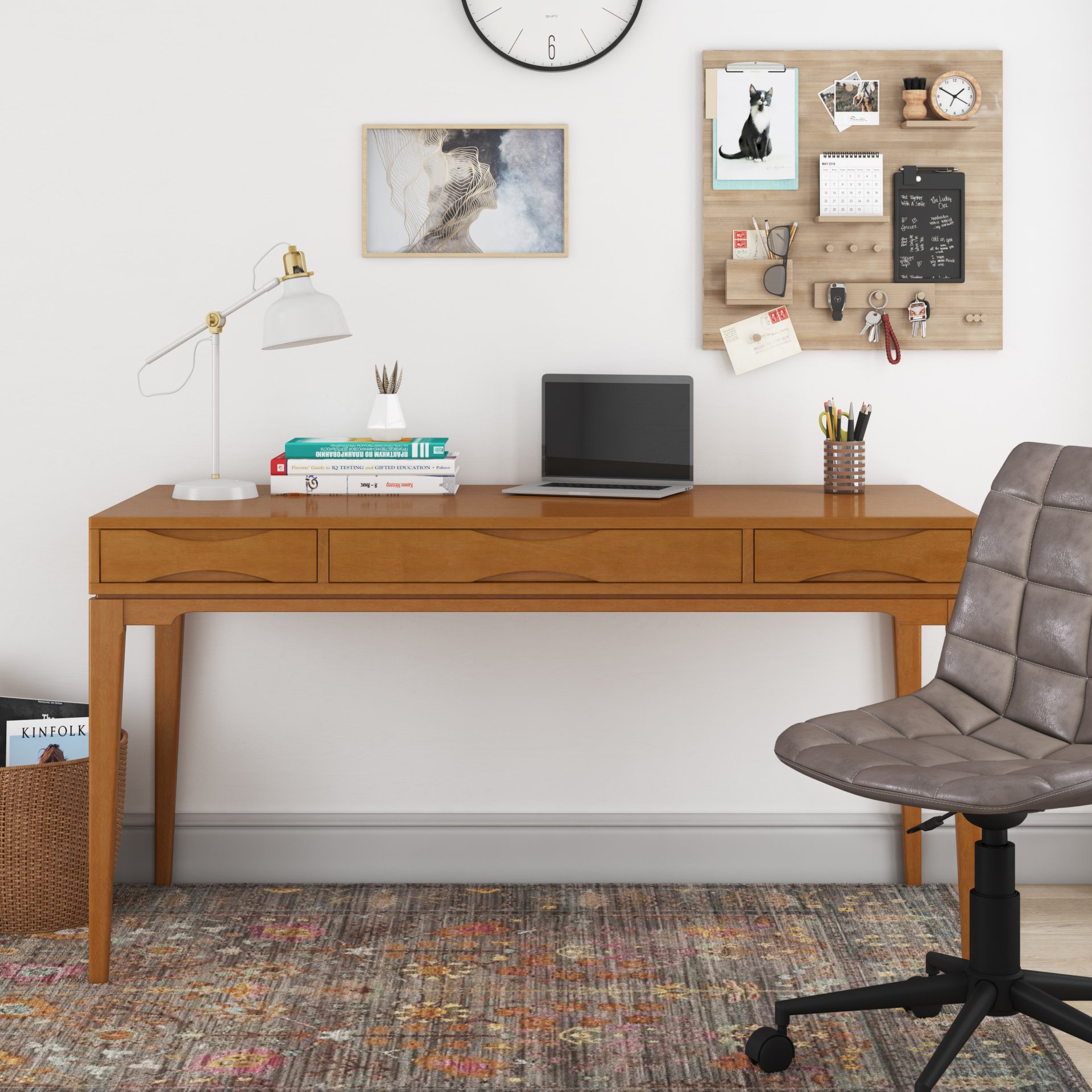 Harper - Desk - Light Golden Brown - Image 7