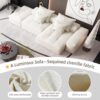 Modern Oversized Modular Sectional Sofa With Ottoman, Seat, Chaise Lounge And Armrest, Sparkling Chenille Fabric Soft Cushion Sofa With 4 Pillows, 4 Pieces Diy Combination Tufted Sofa, No Assembly Required - Beige - Image 17