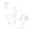 Ceiling Mounted Square Shower System With Adjustable Slide Bar, 16" Rainfall Shower With Handheld - Matte Black - Image 3