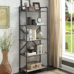 Itzel - Bookshelf - Antique Oak / Sandy Gray
