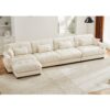Modern L Shaped Sectional Cloud Sofa With Convertible Deep 4 Seater Design - Cream - Image 9