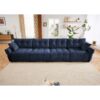 Modern 4 Seater Sofa Frame In Premium, High Resilience Cushions, Versatile Seating - Blue - Image 14