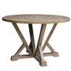 Modern Farmhouse Round Dining Table Solid Wood Rubberwood Antique Finishing Rustic Look Distressed Look Wire Brushed For 4 Seaters - Grayish Brown - Image 6