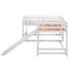 Full And Twin Size L-Shaped Bunk Bed With Slide And Short Ladder - White - Image 7