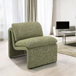 Jaeda - Innovative Elegance Accent Chair In Curved Shape - Green