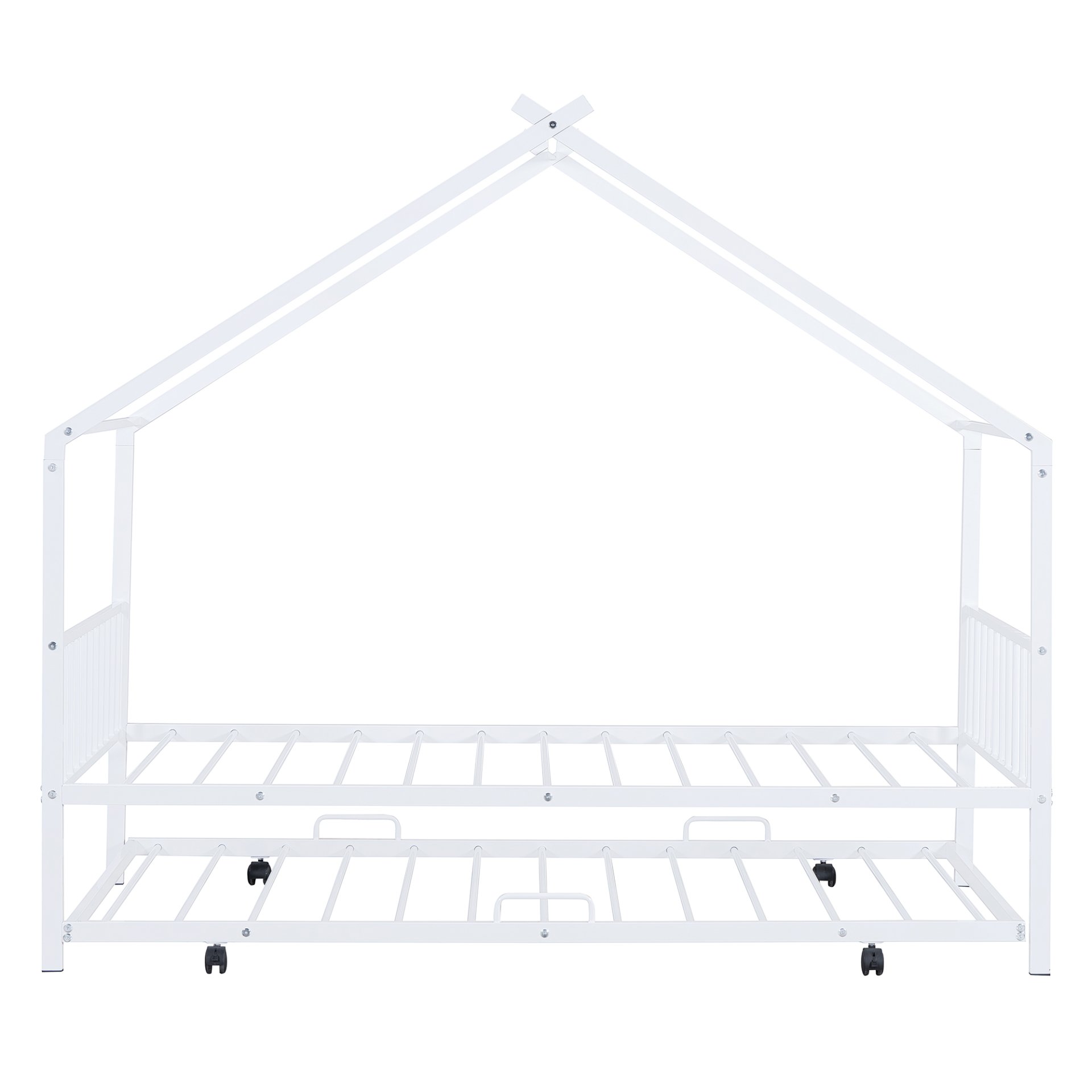 Twin Size Playhouse Design Bed With Twin Size Trundle - White - Image 7