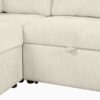 U-Shaped Sofa Sectional Sofa Pull-Out Sofa Bed With A Storage Chaise Lounge, Charging Devices For Living Room - Beige - Image 7