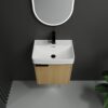 20" Wall Mounted Bathroom Vanity With Ceramic Sink And Storage Cabinet - Oak - Image 7