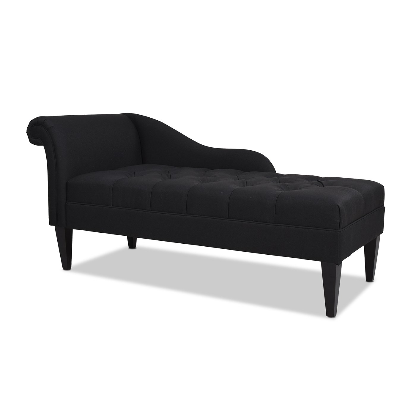 Harrison - Tufted Roll Arm Chaise Lounge - Jet Black - Image 4