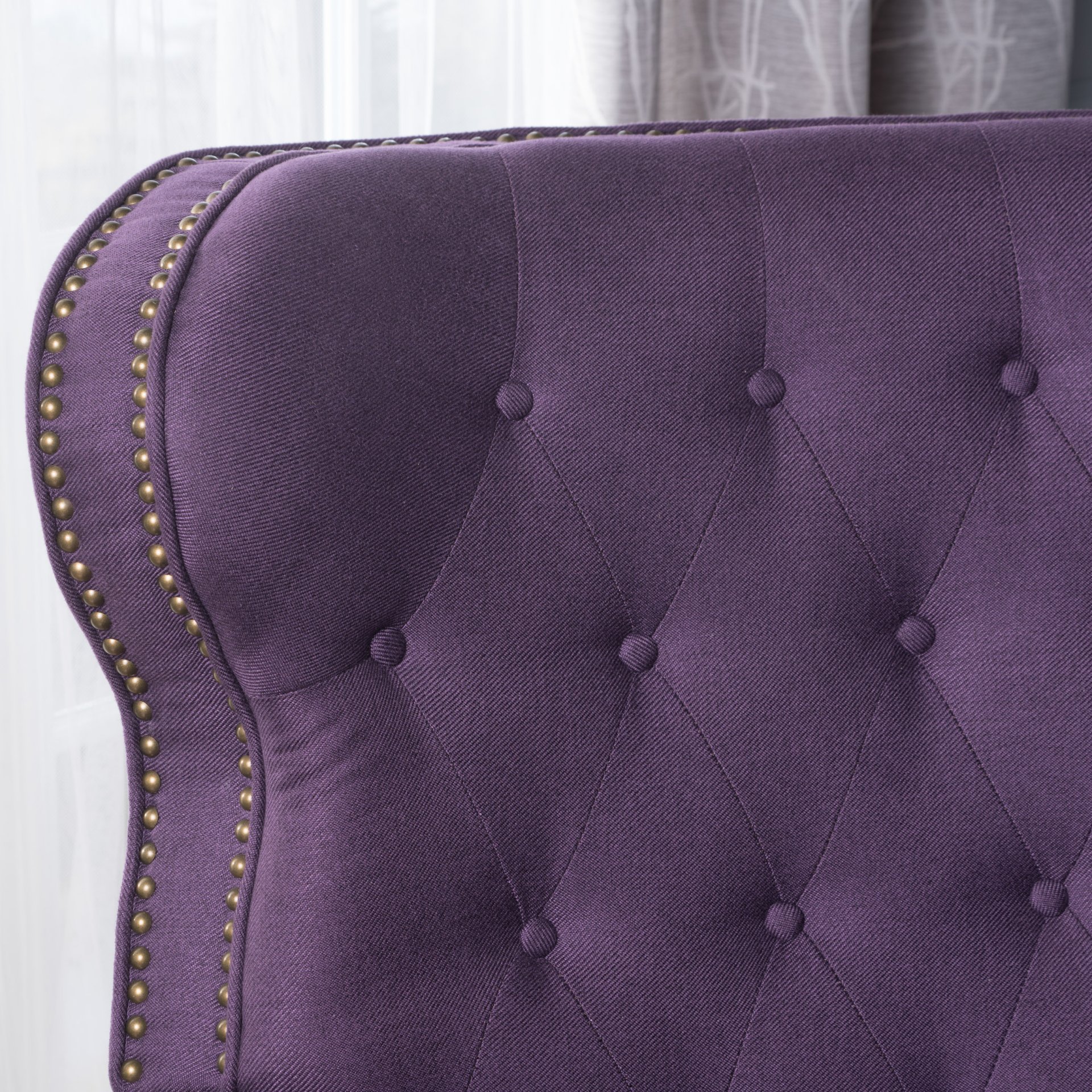 Accented Push Back Recliner Chair With Rolled Arms, Cocooning Comfort - Plum - Image 7