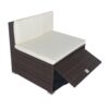 11 Piece Patio Wicker Conversation Set, 10 Seater Patio Sectional Set With 3 Storage Box Under Seat - Brown / White - Image 17