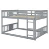 Full Over Full Classic Bunk Bed With Ladder - Gray - Image 2