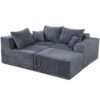 4 Piece Modular L Shaped Sectional Sofa With Spacious Chaise Lounge Corduroy Upholstery - Gray - Image 15