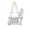 Tambora - Stylish Porch Swing With Acacia Wood And Metal - White - Image 7