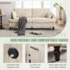 Modern Style Chenille 2 Seater Sofa With LED Light, USB Port, Storage Bag, Wood Legs - Beige - Image 5