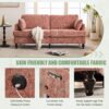 Modern Chenille 2 Seater Sofa With LED Light, USB Port, And Storage Bag - Pink - Image 5