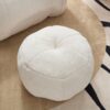 Soft Chenille Bean Bag Chair With High Resilient Foam For Living Room And Bedroom Comfortable Square Lazy Sofa With Footstool - Beige - Image 12