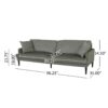Contemporary 3 Seater Sofa With Plush Upholstery - Gray - Image 3