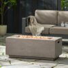 Modern Outdoor 40, 000 Btu Rectangular Concrete Propane Fire Pit - Dark Gray - Image 5