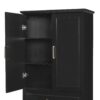 Bathroom Cabinet With 3 Drawers, Adjustable Shelf, Panels, Steel Handles, Soft Close Doors - Black - Image 14