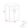 Pantry Organizer Cabinet One Drawer, Two Interior Shelves, Two Doors - White / Light Oak - Image 9
