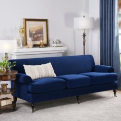 Alana Lawson - Three Cushion Tightback Sofa - Navy Blue
