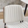 Dining Chairs (Set of 2) Mid-Century Modern Retro Faux Leather Chair With Bentwood Upholstered Seat Metal Legs Adjustable Foot For Kitchen Dining Room Chairs - White - Image 5
