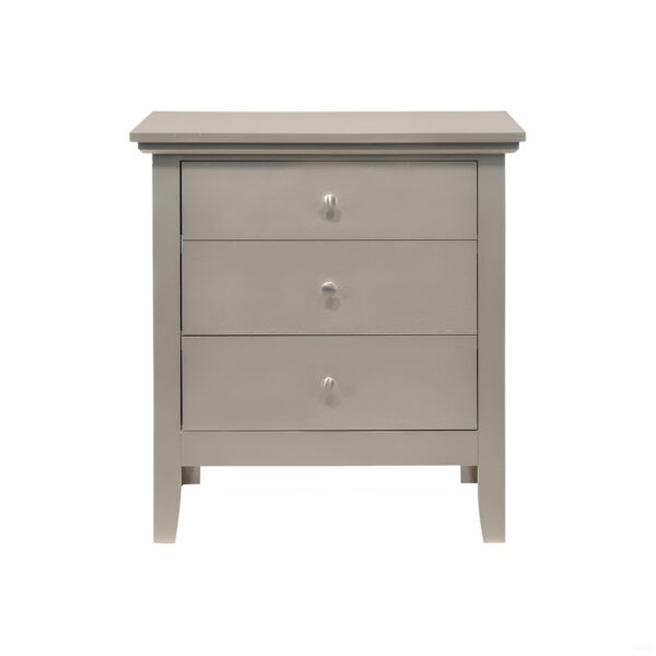 3 Drawer Nightstand - Silver Champagne