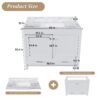43" Bathroom Vanity, Multi Functional Cabinet - White - Image 3
