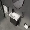 Modern 16" Bathroom Vanity Sink Combo With Ceramic Sink And Cabinet For Small Spaces - Black - Image 6