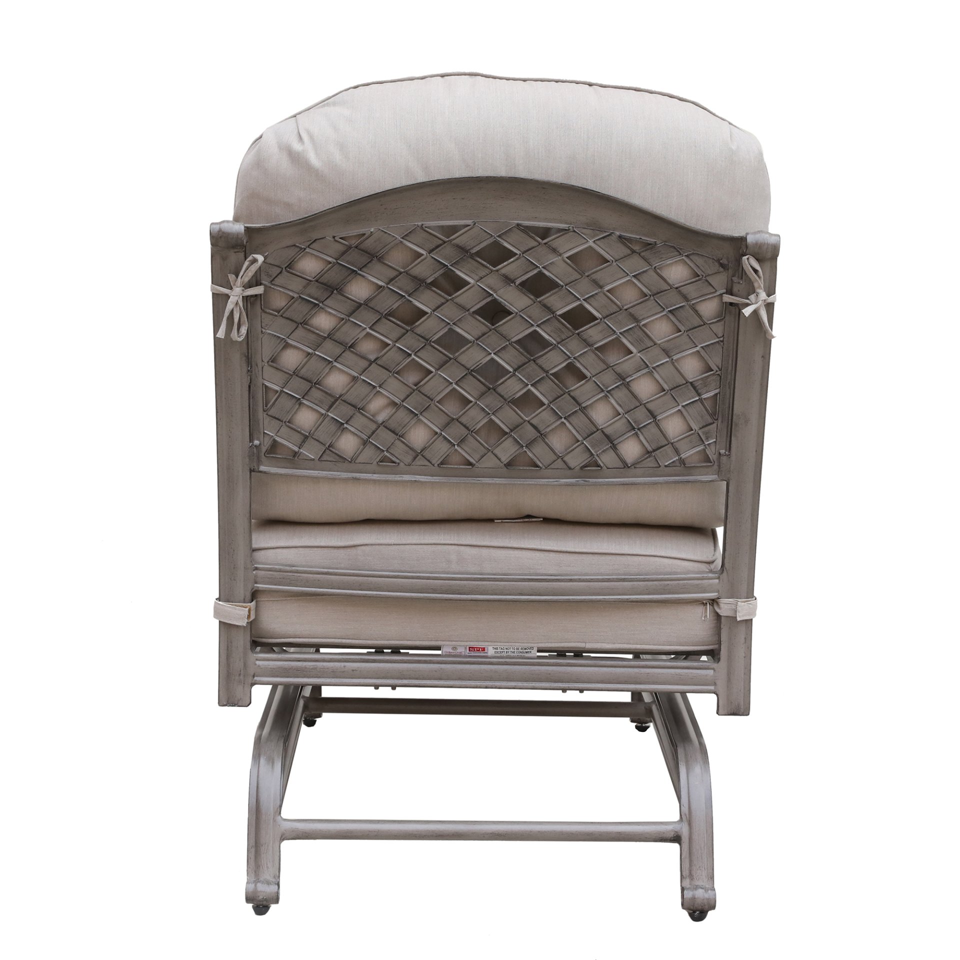 Cast Aluminum Club Motion Chair With Cushion (Set of 2) - Gray - Image 4