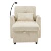 Multifunctional Lazy Person Sofa Recliner With Storage, Cell Phone Bracket Chenille - Beige - Image 21