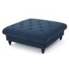 Madrid - Tufted Ottoman Footrest And Coffee Table Stand - Navy Blue - Image 6