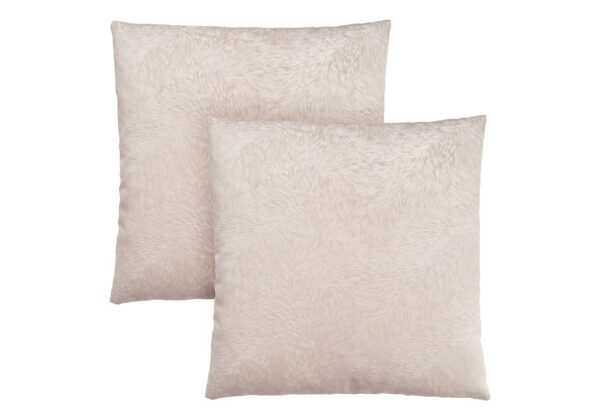 Pillows, Square, Insert Included, Decorative Throw, Hypoallergenic Polyester, Modern (Set of 2) - Taupe