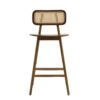 Bari - Indoor Wood Barstool Set Rubberwood And Rattan - Walnut - Image 4