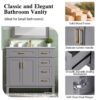 Bathroom Vanity With Sink, Soft Close Doors, And Storage Drawers - Gray - Image 4