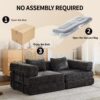 Convertible Floor Sofa Bed With Fixed Shape Frame, Loveseats Boneless Modular Sectional, For Living Room - Black - Image 11