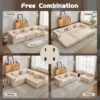 Convertible Floor Sofa Bed With Fixed Shape Frame, Boneless Modular Sectional Sofa, For Living Room - Beige - Image 8