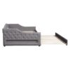 Full Long Size Daybed With LED Belt And Trundle - Gray - Image 9