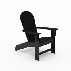 Adirondack Chair Premium HDPE Poly Lumber For Pool, Patio, And Garden Elegance - Black
