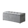 Piece Rectangular Storage Ottoman Short Velvet With 2 Set Ottomans - Light Gray - Image 3