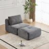 Compressed Sofa, Single Chaise Longue, Movable Ottoman For Living Room - Gray - Image 11