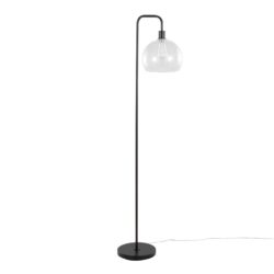 Metro - Contemporary Floor Lamp - Oil Bronze / Clear Seeded