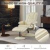 Recliner Chair With Ottoman 360° Swivel Massage Lounge Chair With 5 Point Vibration & Heated Seat 140° Adjustable Recliner - Beige - Image 7