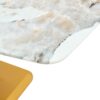 Modern Minimalist Dining Table With Imitation Marbled Glass Top And Legs For Kitchen And Living Room - Gold - Image 9