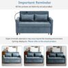 Loveseat Sofa Pull Out Sofa Bed Sleeper Sofa With A Reversible Backrest Cushion, Side Pockets, 2 USB Ports And A Phone Holder For Living Room - Blue - Image 7